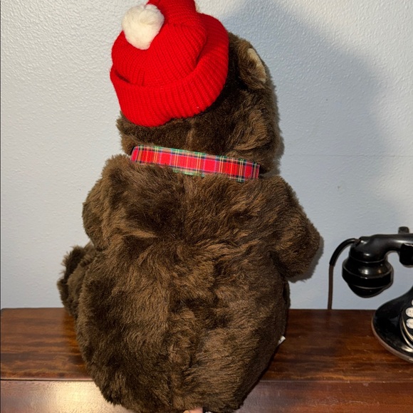 Vintage Carousel by Guy Stuffed Brown Plush Bear Toy with Red Hat 18” - Picture 3 of 5